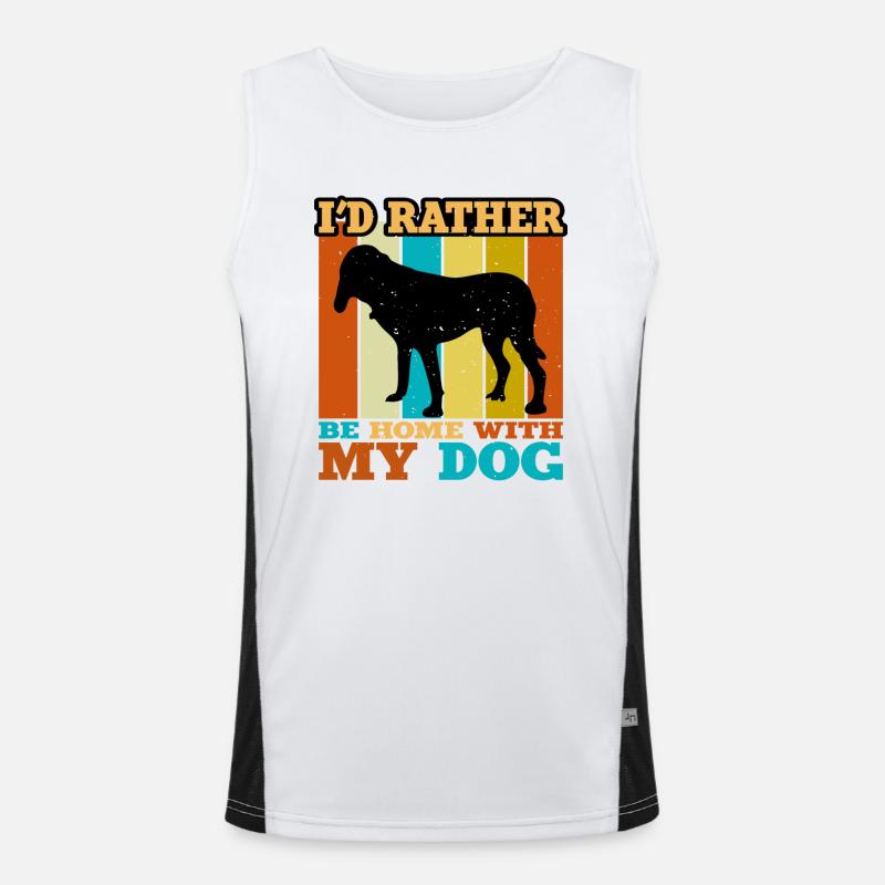 Bluetick Coonhound Dog Silhouette Rétro Coucher de soleil Débardeur respirant contrasté Homme 