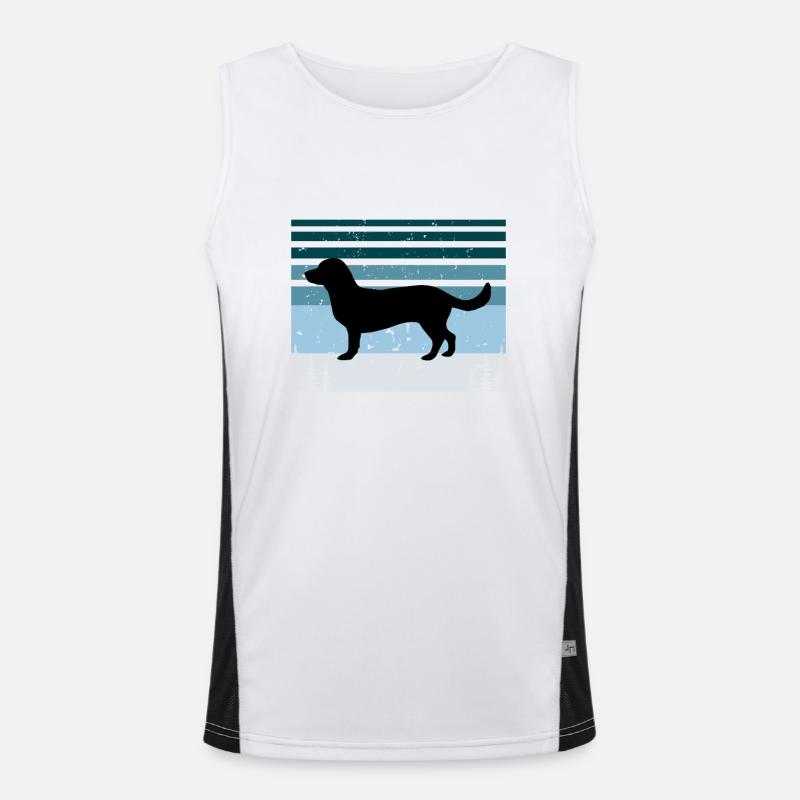 Alpine Dachsbracke Dog Silhouette Retro Sunset Débardeur respirant contrasté Homme 