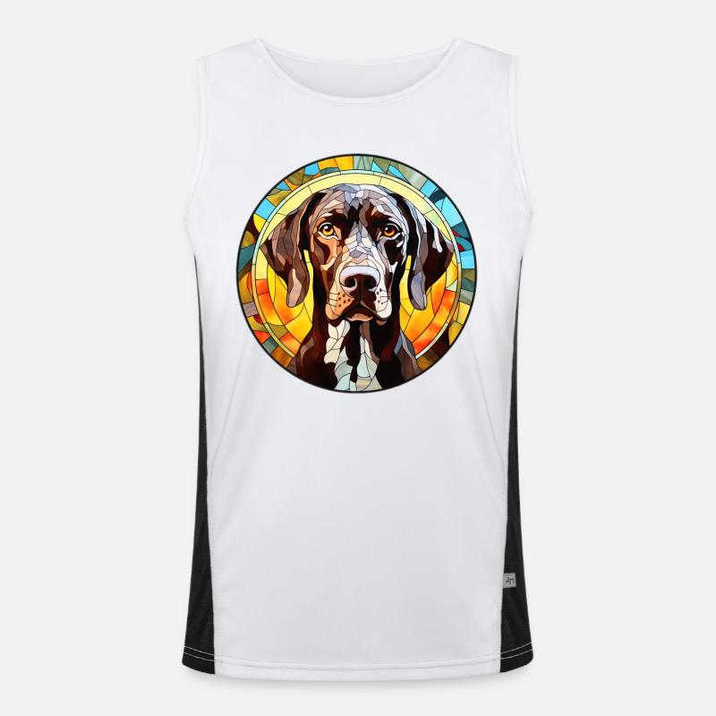 Allemand Pointer Pointer Race de chien Aquarelle Gl Débardeur respirant contrasté Homme 