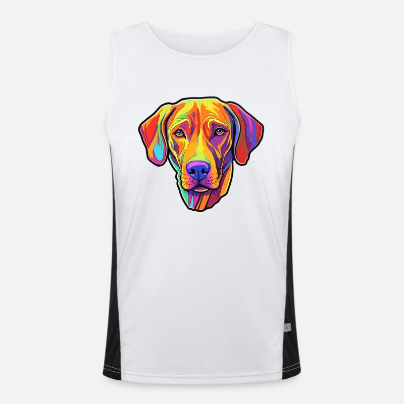 Rhodesian Ridgeback Dog Breed Cartoon Kawaii Illus Men's Functional Contrast Tank Top 