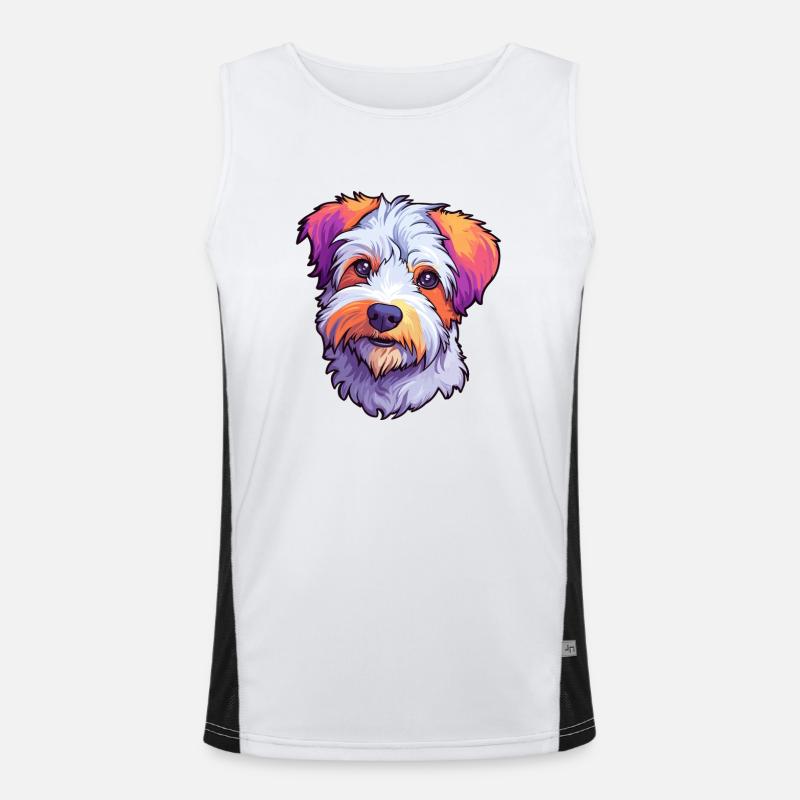 Sporting Lucas Terrier Hunderasse Cartoon Kawaii Il Funktionelles Kontrast-Tank Top für Männer 