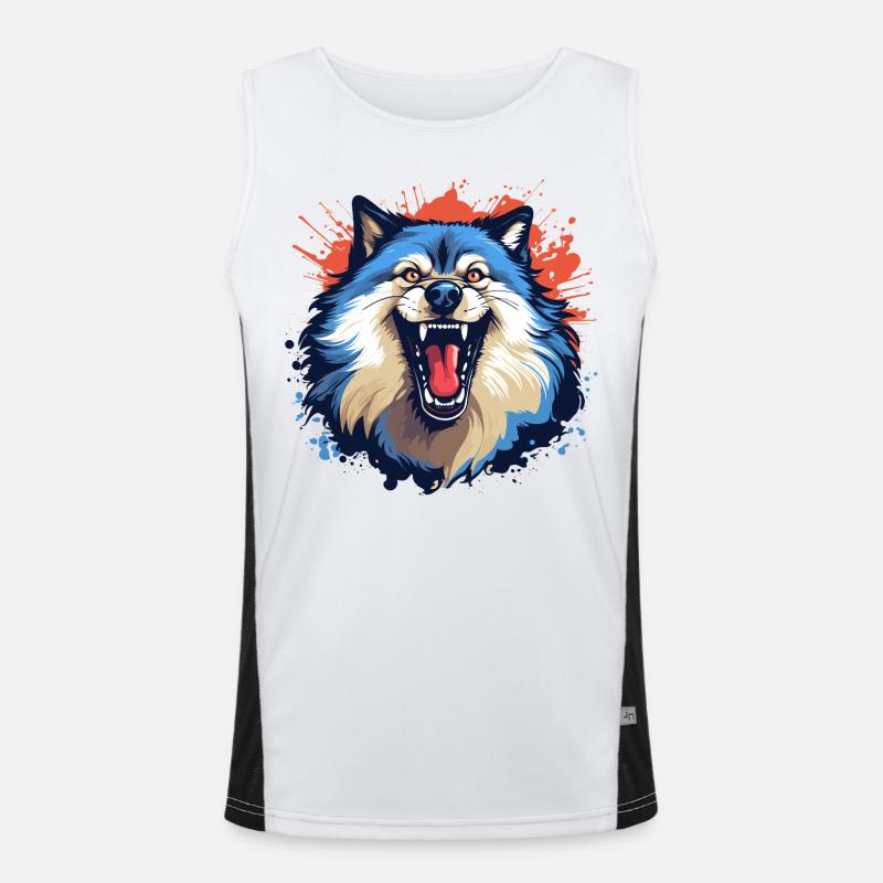 Böser Wolf Funktionelles Kontrast-Tank Top für Männer 