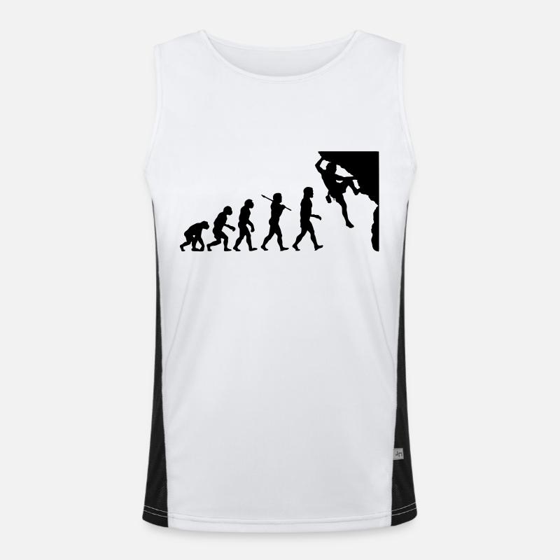 Rock Climbing Evolution - Men's Functional Contrast Tank Top  - white/black