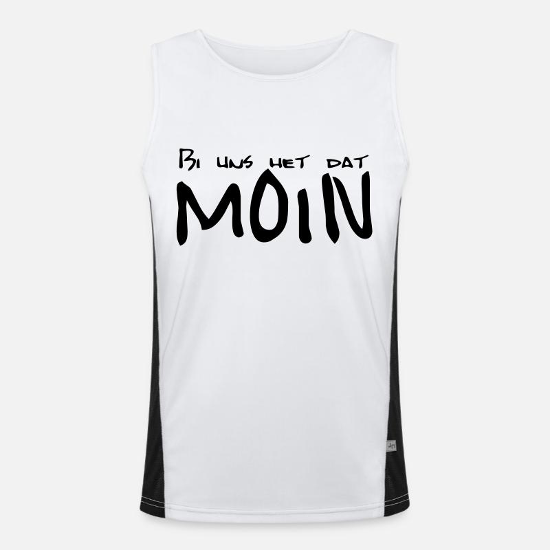 Bi uns dat het MOIN - Men's Functional Contrast Tank Top  - white/black