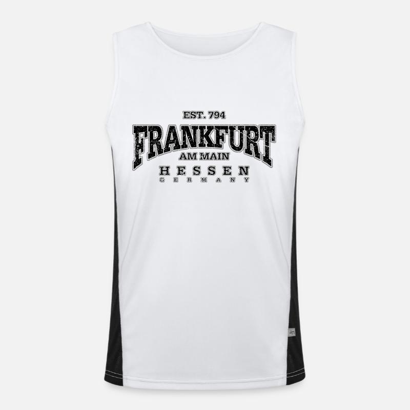Frankfurt am Main (black oldstyle) Men's Functional Contrast Tank Top 