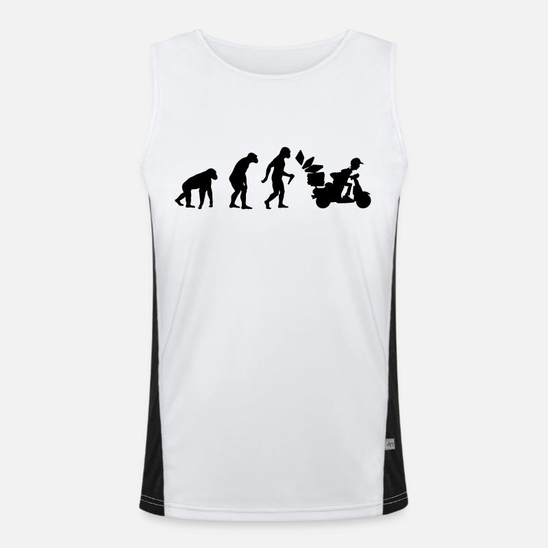 Pizza Delivery Man Evolution - Men's Functional Contrast Tank Top  - white/black