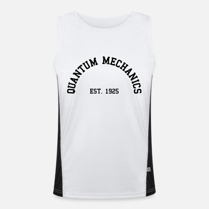 Quantum Mechanics - Est. 1925 (Half-Circle) - Men's Functional Contrast Tank Top  - white/black