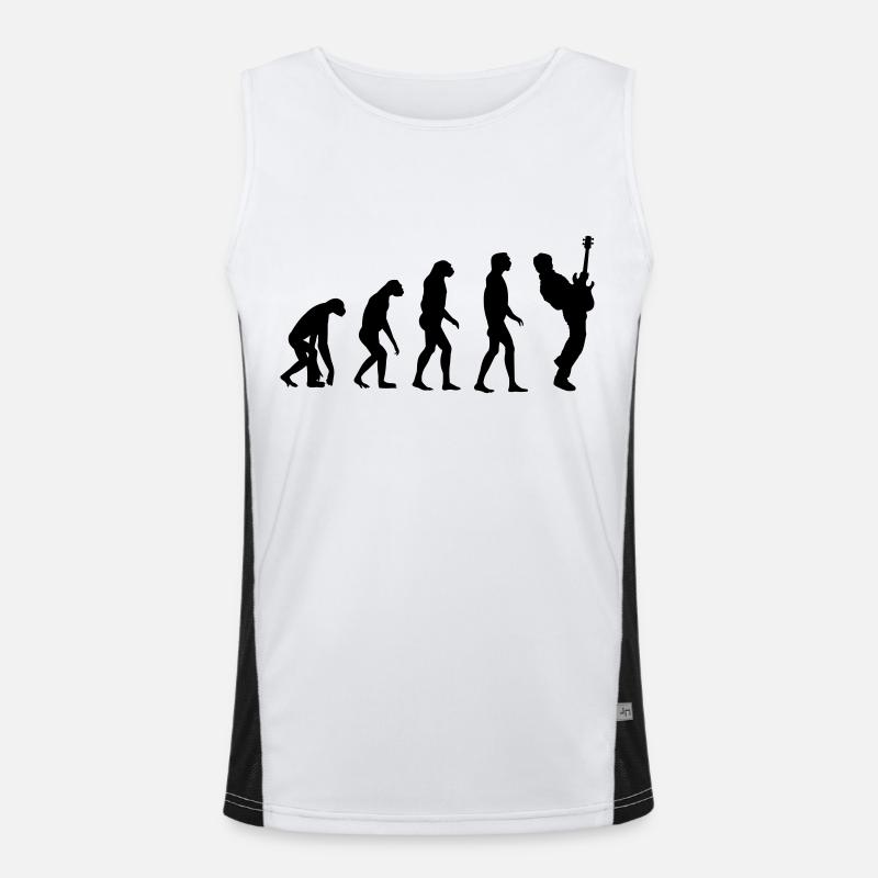 bass player evolution - Men's Functional Contrast Tank Top  - white/black
