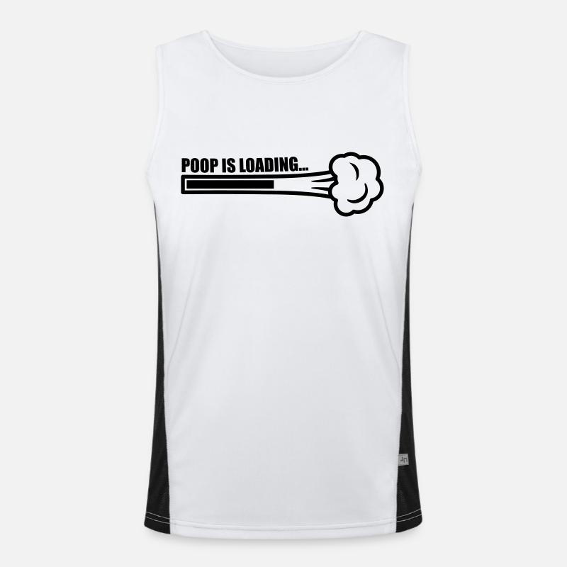 Poop Is Loading - Men's Functional Contrast Tank Top  - white/black