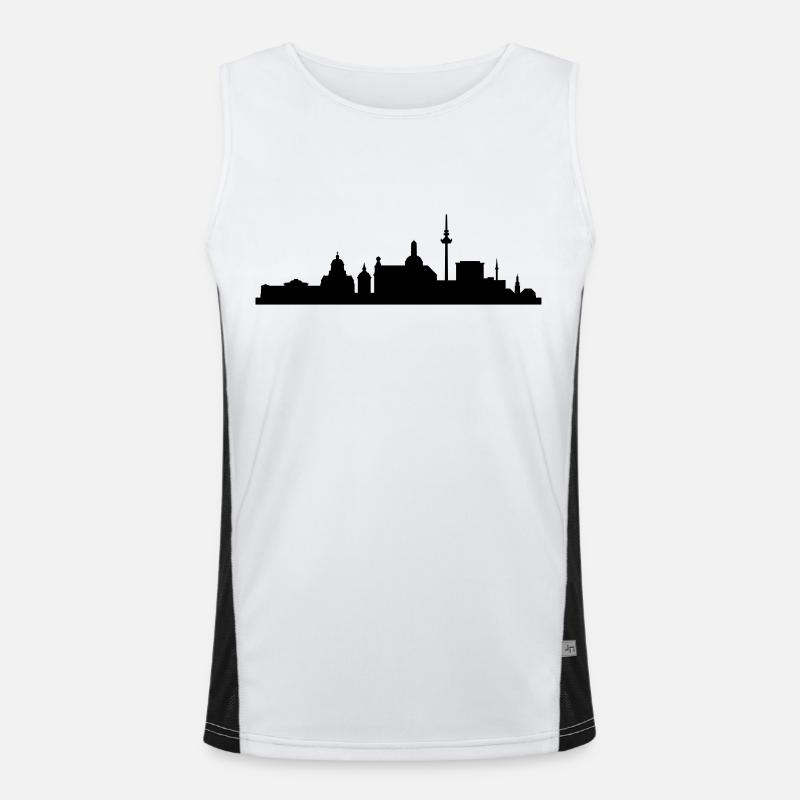 Skyline Mannheim Funktionelles Kontrast-Tank Top für Männer 