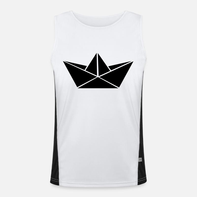papierboot_01 Funktionelles Kontrast-Tank Top für Männer 