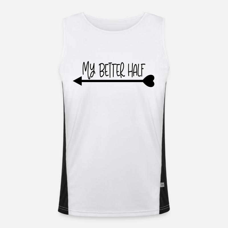 my_better_half_left Funktionelles Kontrast-Tank Top für Männer 