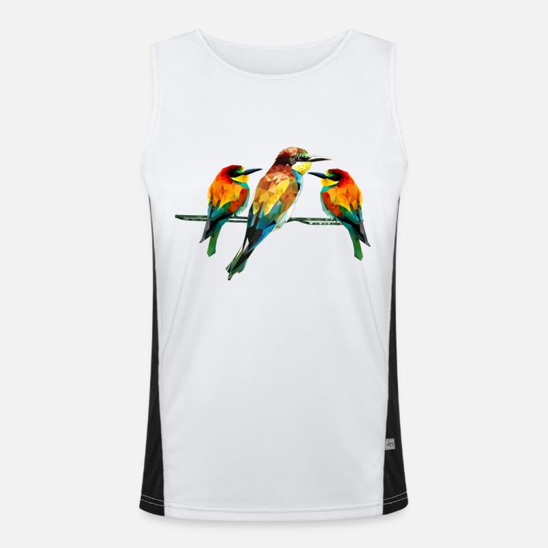Polygonal Tier farbenfroh geometrie tiere Vogel Funktionelles Kontrast-Tank Top für Männer 