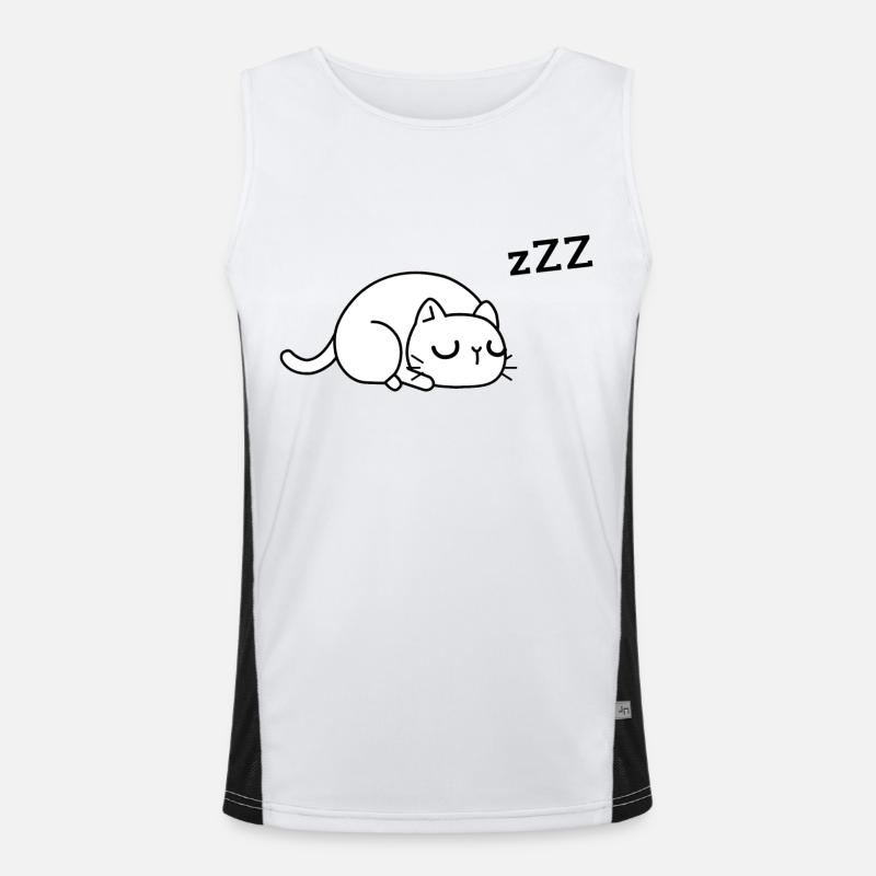 tired cat Men's Functional Contrast Tank Top 