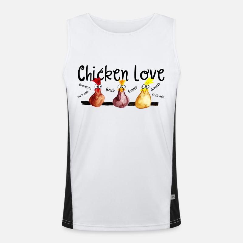 Chicken Love Funktionelles Kontrast-Tank Top für Männer 