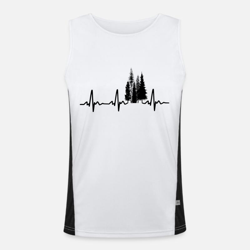 Forest Heartbeat Forester Tree Men's Functional Contrast Tank Top 