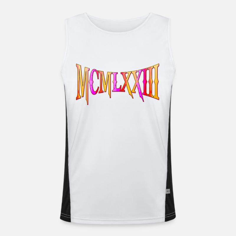 MCMLXXIII 1973 50th Birthday B-Day Birthday Gift Men's Functional Contrast Tank Top 