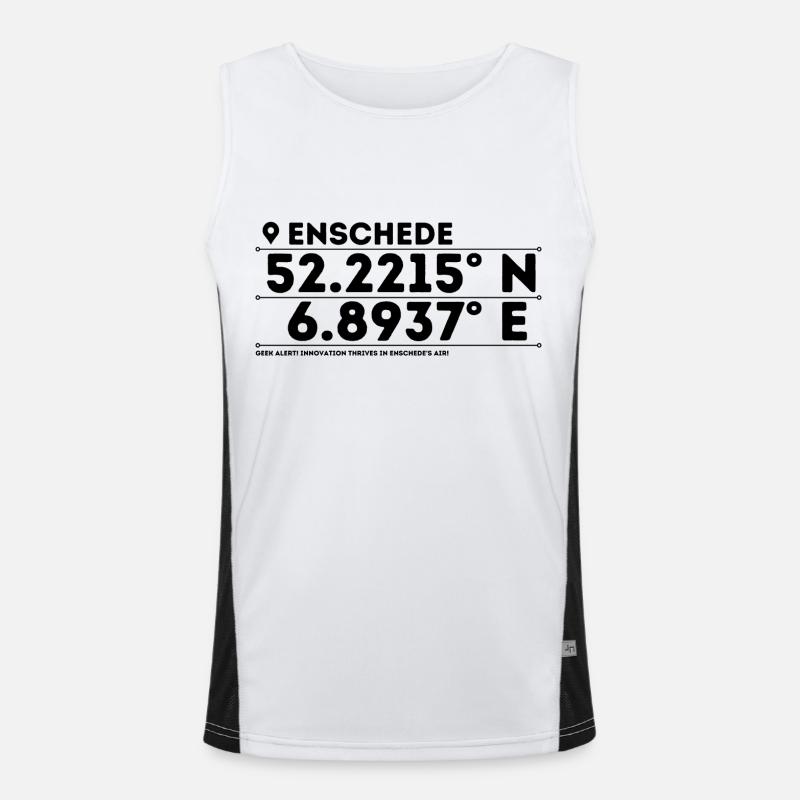 Enschede: Innovation Hub & Student Dynamism - Men's Functional Contrast Tank Top  - white/black