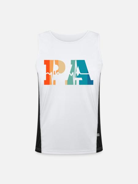Heartbeat retro physician assistant - Men's Functional Contrast Tank Top - white/black