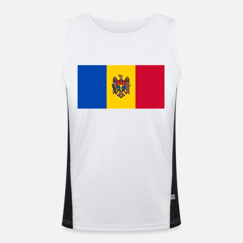 Republik Moldau Funktionelles Kontrast-Tank Top für Männer 