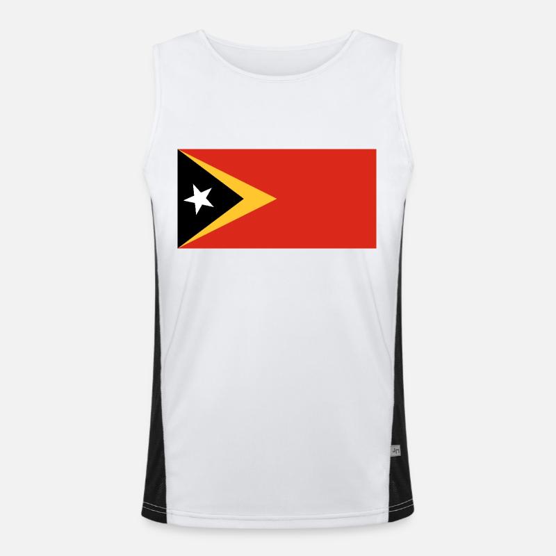 East Timor - Men's Functional Contrast Tank Top  - white/black