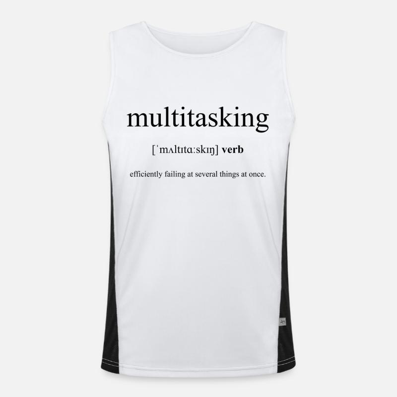 Multitasking Definition Dictionary Funktionelles Kontrast-Tank Top für Männer 