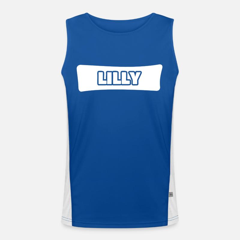 Lilly als Name Funktionelles Kontrast-Tank Top für Männer 