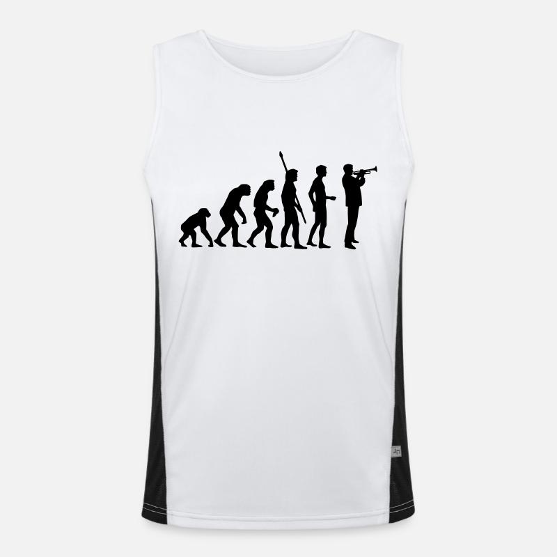 evolution_trompeter - Men's Functional Contrast Tank Top  - white/black