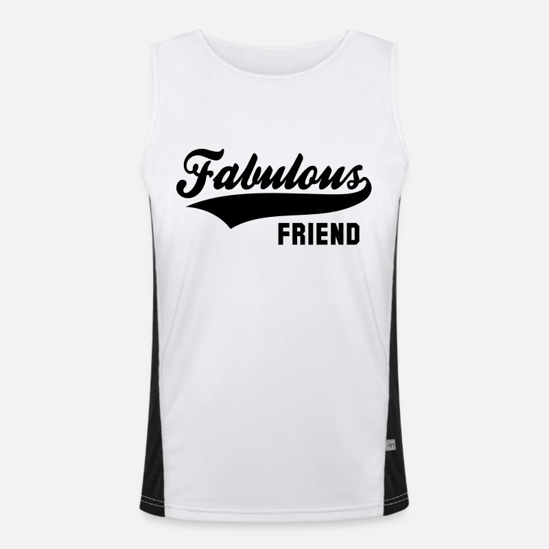 Fabulous FRIEND - Men's Functional Contrast Tank Top  - white/black