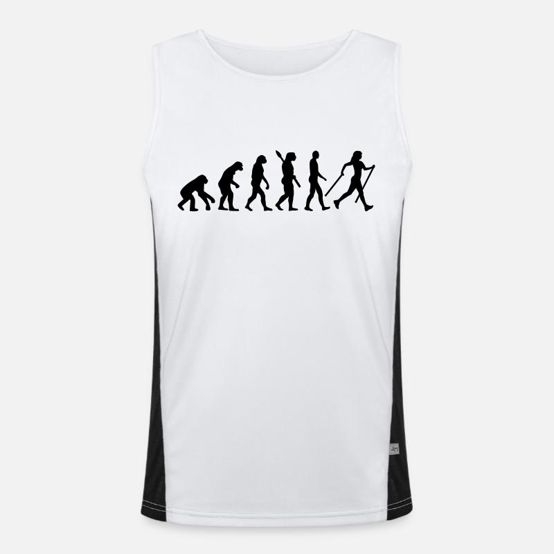 Evolution Nordic Walking - Men's Functional Contrast Tank Top  - white/black