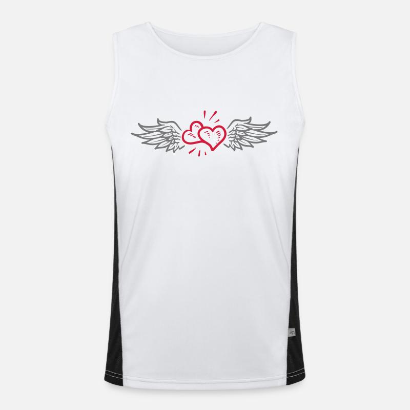 flying Hearts 2c Funktionelles Kontrast-Tank Top für Männer 