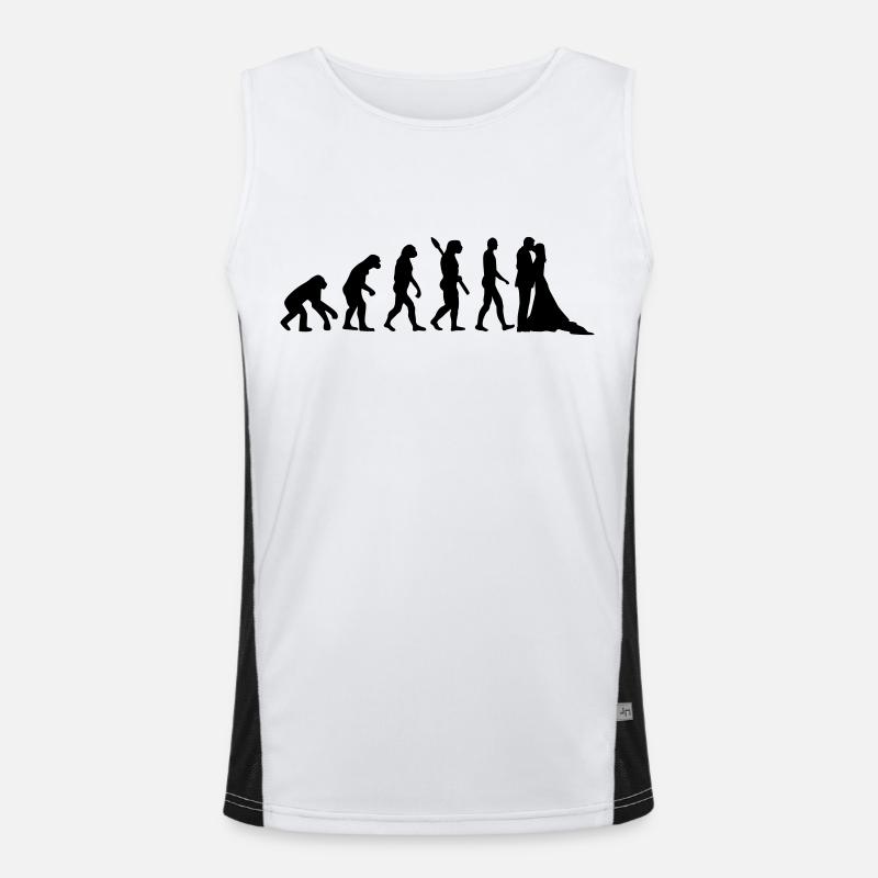 Evolution Wedding - Men's Functional Contrast Tank Top  - white/black
