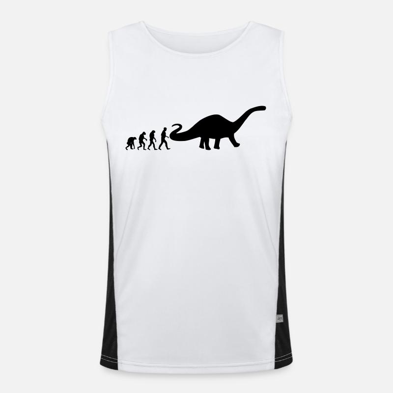 dino evolution - Men's Functional Contrast Tank Top  - white/black