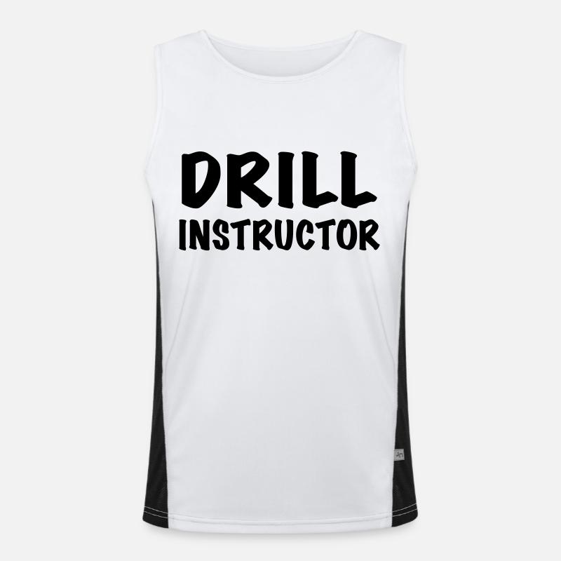 Drill Instructor - Men's Functional Contrast Tank Top  - white/black