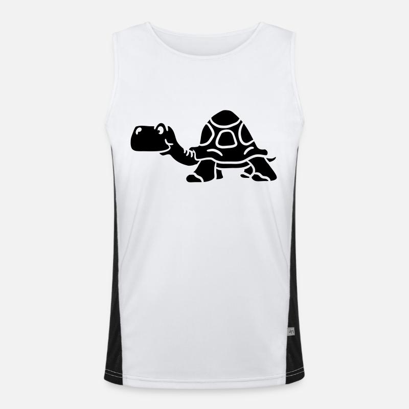 Alte kleine Comic Schildkröte schwarz Funktionelles Kontrast-Tank Top für Männer 