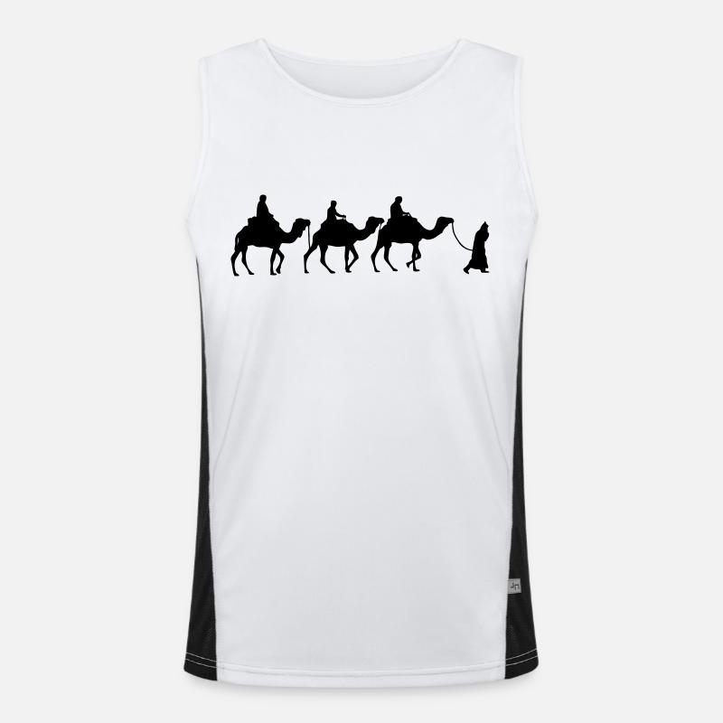 Camel - Dromedar - Kamel - Karawane Funktionelles Kontrast-Tank Top für Männer 