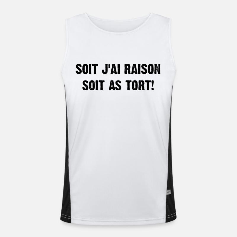 Soit j'ai raison soit tu as tort Débardeur respirant contrasté Homme 