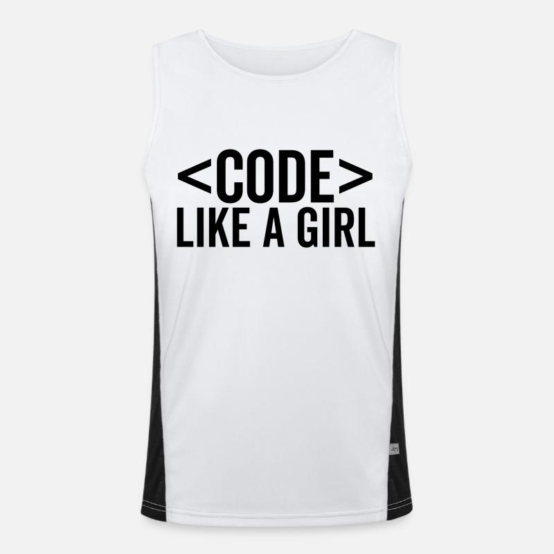 Code wie ein Mädchen Funktionelles Kontrast-Tank Top für Männer 