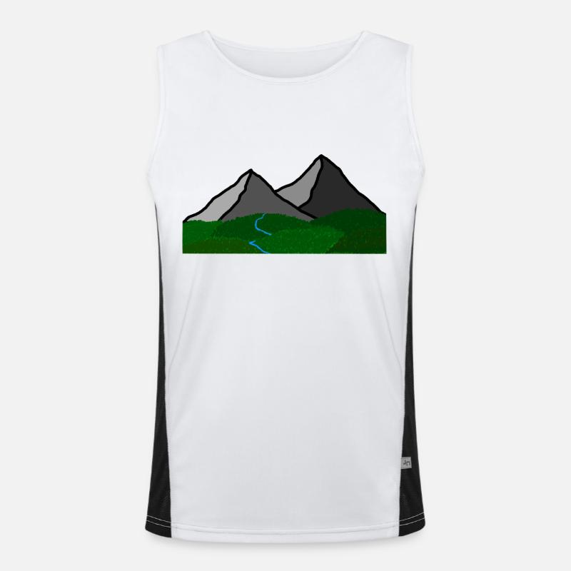 Gebirgsfluss Funktionelles Kontrast-Tank Top für Männer 
