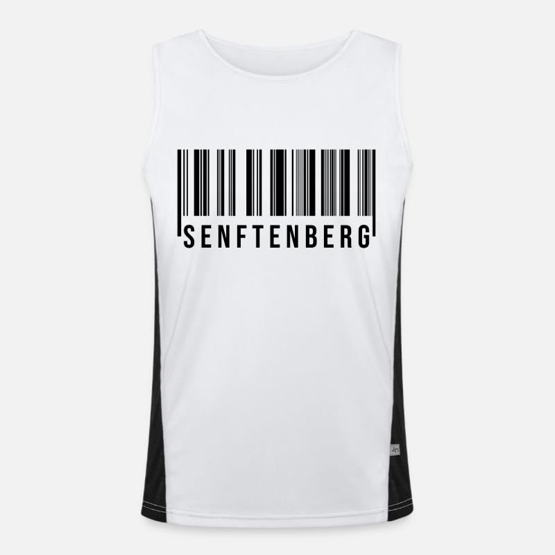 Senftenberg Strichcode Funktionelles Kontrast-Tank Top für Männer 
