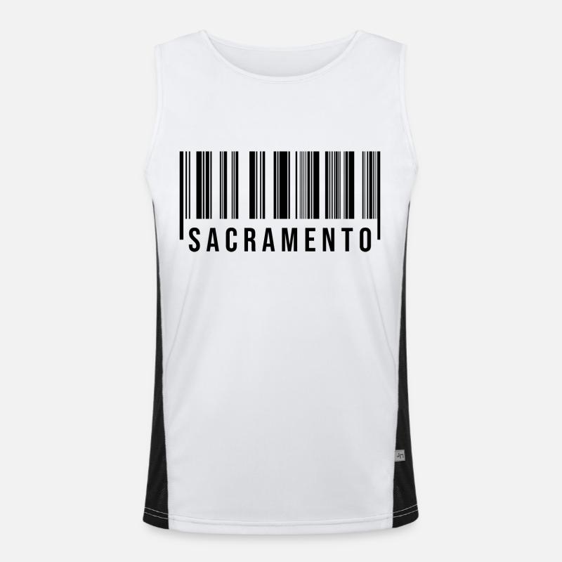 Sacramento Strichcode Funktionelles Kontrast-Tank Top für Männer 