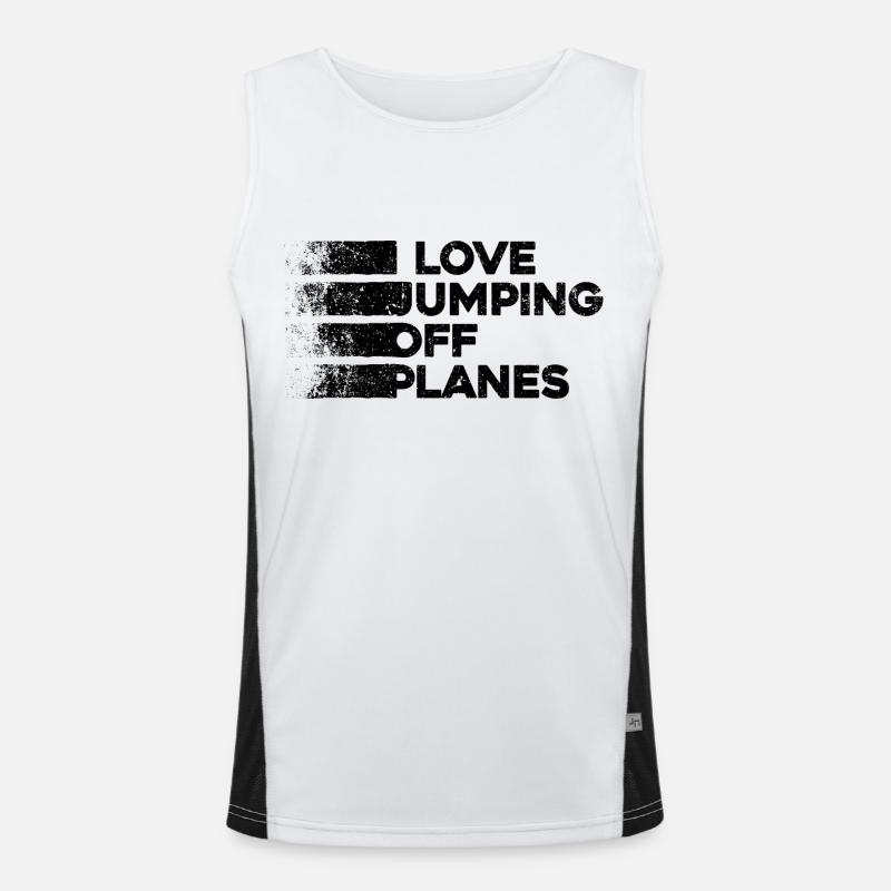Fallschirmspringen Leidenschaft Design. Perfektes Adrenalin-Geschenk Funktionelles Kontrast-Tank Top für Männer 