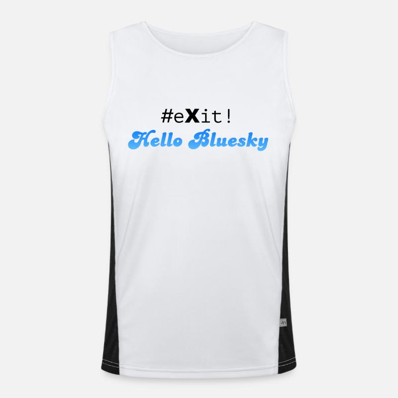 #eXit! - Men's Functional Contrast Tank Top  - white/black