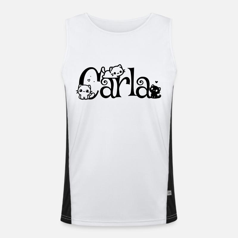 Carla Name First Name Kitten Name Men's Functional Contrast Tank Top 