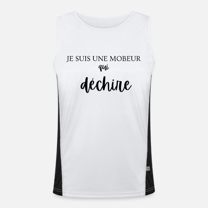 Tearing Mobeur - Men's Functional Contrast Tank Top  - white/black