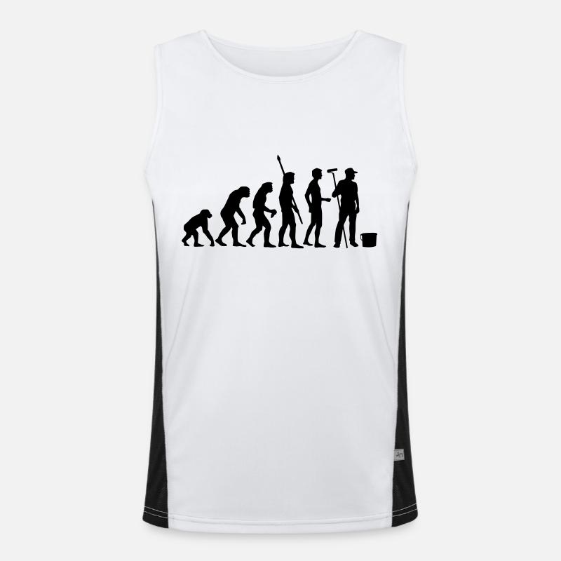 evolution_maler_b - Men's Functional Contrast Tank Top  - white/black