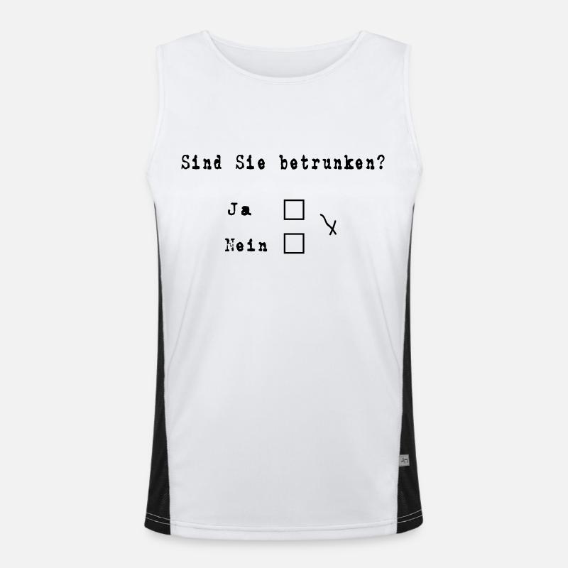 Sind Sie betrunken (Spruch) Funktionelles Kontrast-Tank Top für Männer 