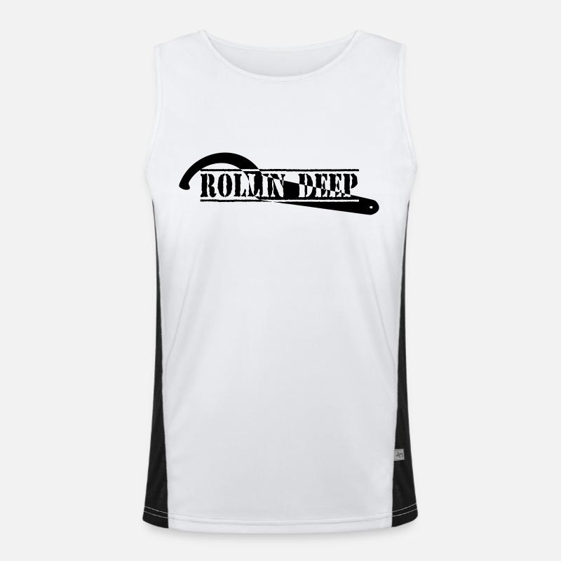 ROLLI DEEP - Men's Functional Contrast Tank Top  - white/black