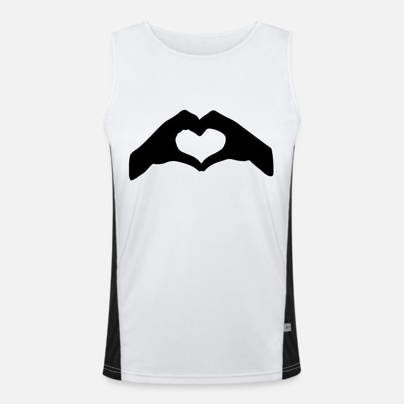 Heart Hands Funktionelles Kontrast-Tank Top für Männer 