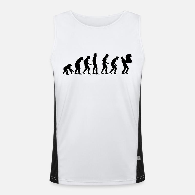 parcel delivery evolution - Men's Functional Contrast Tank Top  - white/black